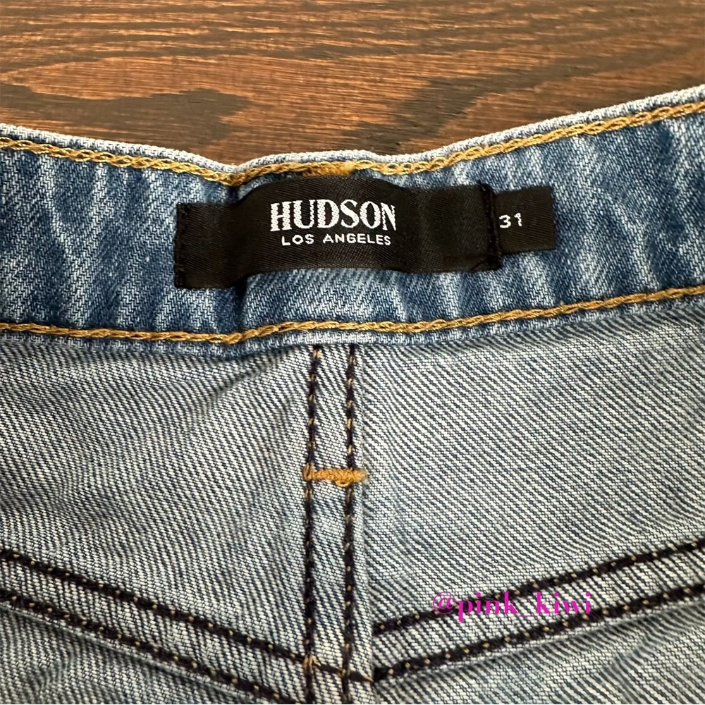 Hudson Blue Deconstructed High Rise Cutoff Jean Shorts - Picture 10 of 14